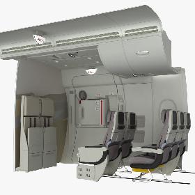 A380 Emergency Exit with Crew Seat and First Row